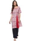 Pannkh Women's Printed Inverted Pleat Kurta