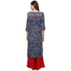 Pannkh Women's Indigo Allover Panelled Kurta