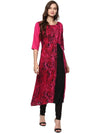 Pannkh Women's Abstract Printed Long Kurta