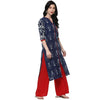 Pannkh Women's Indigo Bulb Print Kurta