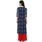 Pannkh Women's Indigo Bulb Print Kurta