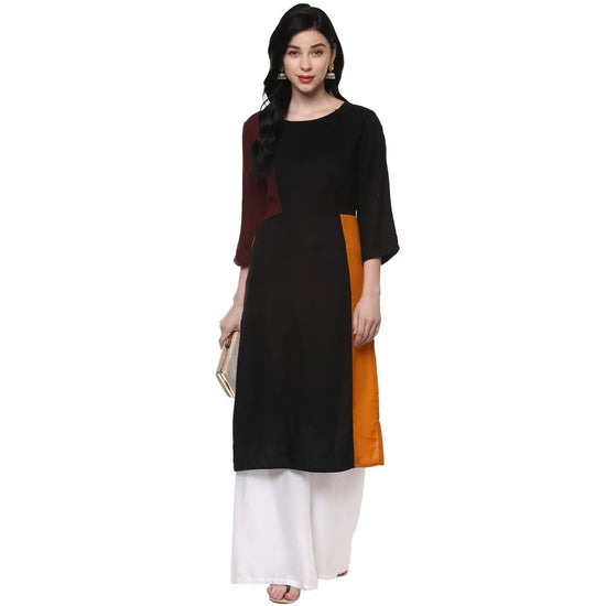 Pannkh Women's Solid Pleated Yoke Kurta