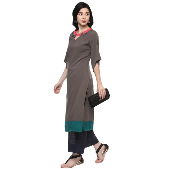 Pannkh Women's Color Block Kurta