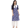 Pannkh Women's Indigo Printed Ruffle Kurta