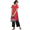 Pannkh Women's Printed Panelled Color-Block Kurta