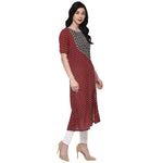 Pannkh Women's Allover Printed Yoke Panelled Kurta