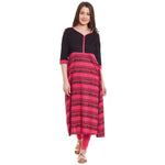 Pannkh Women's Border Print Anarkali Kurta