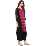 Pannkh Women's Border Print Asymmetric Kurta