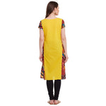 Pannkh Women's Tropcal Print Criss-Cross Kurta