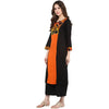 Pannkh Women's Orange Block Print Kurta