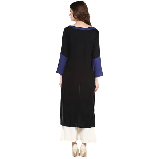 Pannkh Women's Vertical Color-Block Kurta