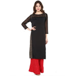 Pannkh Women's Brocade Edge Kurta