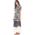 Pannkh Women's Parrot Print Sheer Kurta