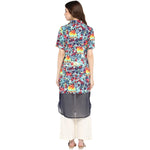 Pannkh Women's Parrot Print Sheer Kurta