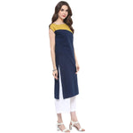 Pannkh Women's Curved Color Block Kurti