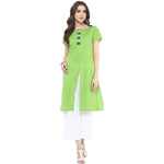 Pannkh Women's Solid Kurti With Tassels