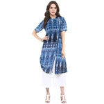 Pannkh Women's Printed Side Drawstring Kurti