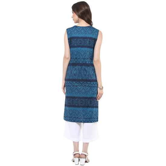 Pannkh Women's Printed Cross-Over Kurti