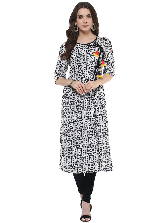 Pannkh Women's Angarkha Printed Kurti