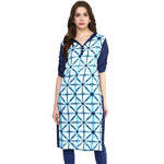 Pannkh Women's Ombre Print Kurti-PK1209BLUE-S