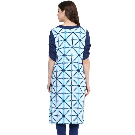 Pannkh Women's Ombre Print Kurti-PK1209BLUE-S