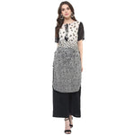 Pannkh Women's Monocromatic Cheetah Print Kurti