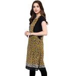 Pannkh Women's Animal Print Pom-Pom Kurti