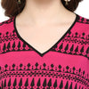 Pannkh Women's Border Window-Cut Printed Kurti-PK1195PINK-S