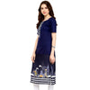 Pannkh Women's Navy Street Print Kurti