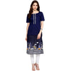 Pannkh Women's Navy Street Print Kurti