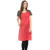 Pannkh Women's Buttoned Brocade Shoulder Yoke Kurti-PK1130CORALX-S