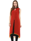 Pannkh Women's High Low Kurti-PK1155RED-S