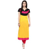 Pannkh Women's Yellow Color Block Kurti