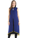 Pannkh Women's High Low Kurti-PK1155BLUE-S