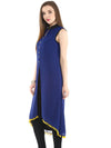 Pannkh Women's High Low Kurti-PK1155BLUE-S