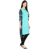 Pannkh Women's Boat Neck Side Buttoned Kurti-LA1142GREEN-S