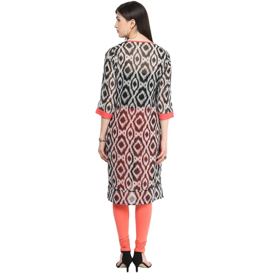 Pannkh Women's Printed Jacket Kurti