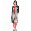 Pannkh Women's Monocromatic Stripe printed kurti