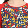 Pannkh Women's Geometric Raglan Print Kurti