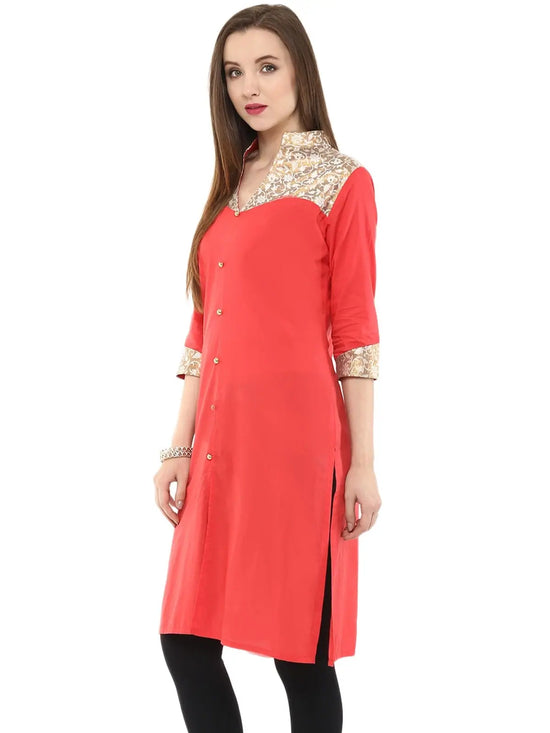 Pannkh Women's Casual 3/4 Sleeve Printed Women's Kurti