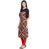 Pannkh Women's Red Abstract Print Kurti-LA1131-S