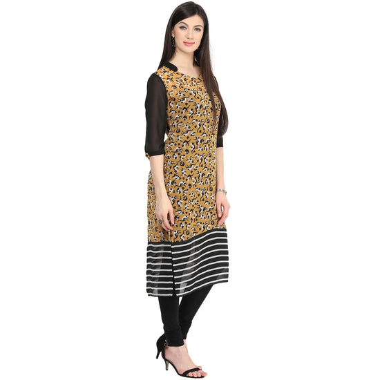 Pannkh Women's Red Abstract Print Kurti-LA1132-S