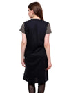 Pannkh Women's Buttoned Brocade Shoulder Yoke Kurti-PK1130BLACK-S