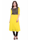 Pannkh Women's Brocade Bodice Kurti-PK1125YELLOW-S