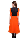 Pannkh Women's Brocade Bodice Kurti-PK1125ORANGE-S