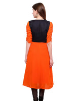 Pannkh Women's Brocade Bodice Kurti-PK1125ORANGE-S