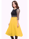 Pannkh Women's Brocade Belt Kurti-PK1124YELLOW-S