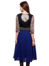 Pannkh Women's Brocade Belt Kurti-PK1124BLUE-S