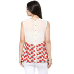 Pannkh Women's Red Floral Top