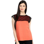 Pannkh Women's Dot Net Top-LAT3037CORAL-XS